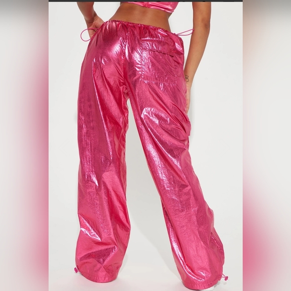 Hot Pink Parachute Pants - Picture 3 of 3